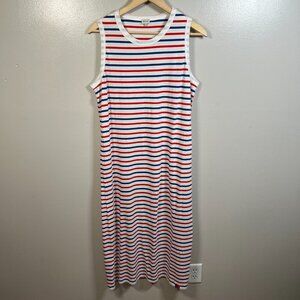 Kule Tank Midi Dress Size Medium Stripes 4th of July Patriotic Comfy Sleeveless